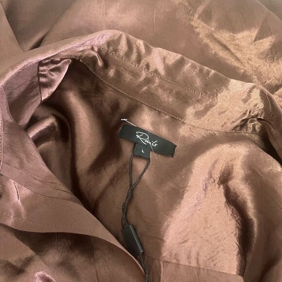 Rails Andrea Satin Shirt NWT Size L - Picture 6 of 10
